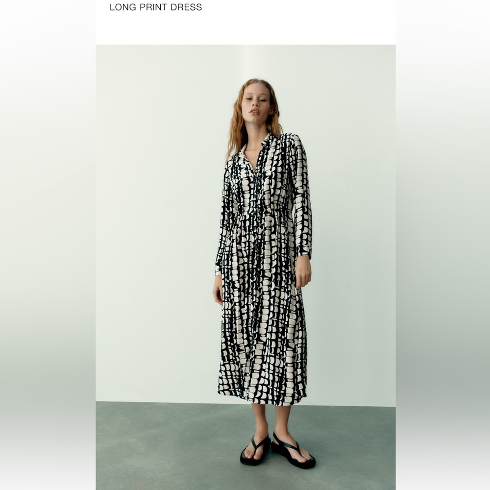 Zara long printed dress. NWT. Size Small.